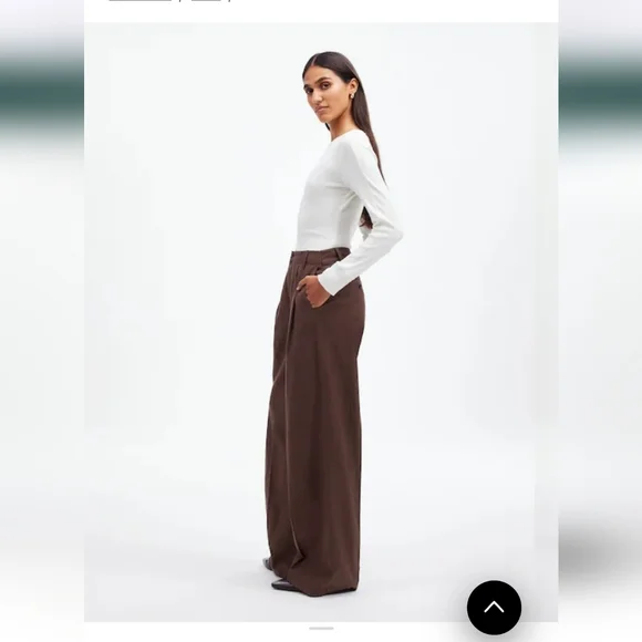 Elegant Brown Wide-Leg Pants - Picture 2 of 8